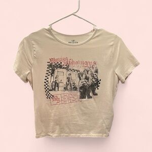 Hollister Cream Graphic Crop